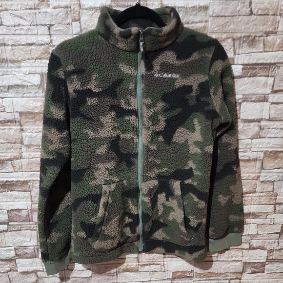 Columbia Kids Camo Fleece Jacket - Green - Picture 1 of 10